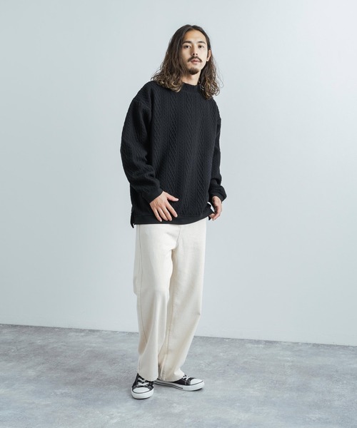 Audience(オーディエンス)の「日本製 ストライプキルトモックネックプルオーバースウェットシャツトレーナー AUD6299(スウェット・メンズ・ブラック/ネイビー/オリーブ/チャコール/ブラック系/オリーブ系・M/XL/L)」の20枚目の写真