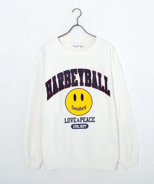 セール Smiley Face スマイリーフェイス 裏毛 スマイル カレッジ クルーネックスウェット スウェット Revo レボ のファッション通販 Zozotown