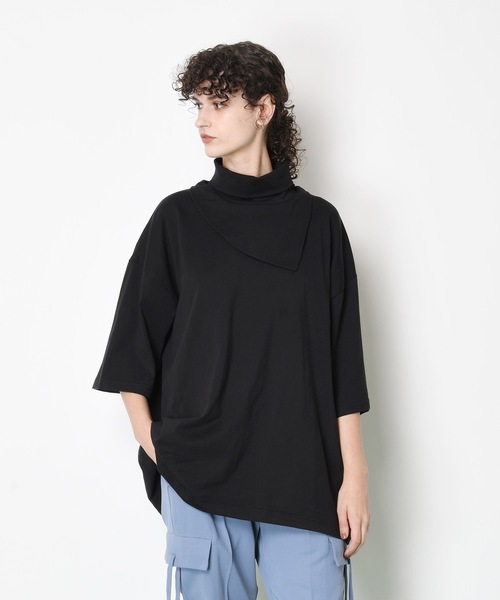 SUPERTHANKS（スーパーサンクス）の「タートルネックオーバーサイズビッグシルエットTシャツ(ユニセックス)（Tシャツ/カットソー・メンズ・ホワイト/ブラック/モカ・L/S/M）」の20枚目の写真