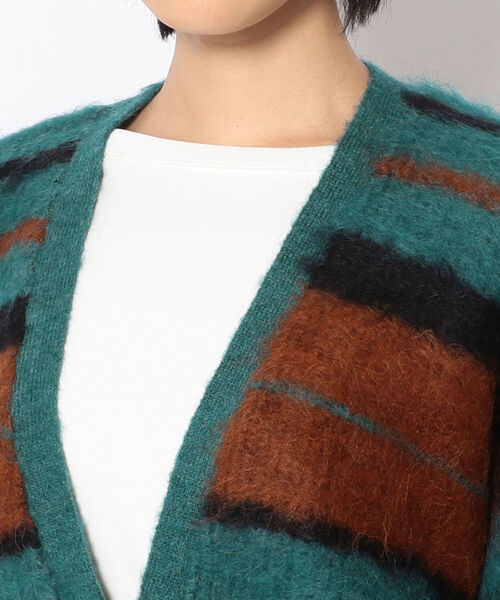 EACH.(イーチ)の「EACH(イーチ) OVERSIZED STRIPE CD(カーディガン/ボレロ・レディース・ブラウン/グリーン・FREE)」の6枚目の写真