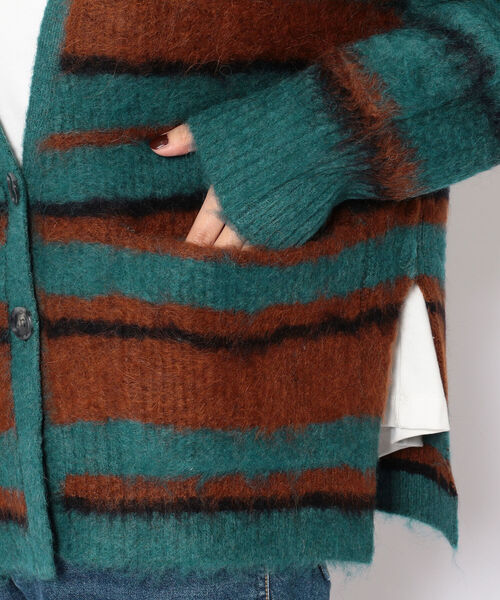 EACH.(イーチ)の「EACH(イーチ) OVERSIZED STRIPE CD(カーディガン/ボレロ・レディース・ブラウン/グリーン・FREE)」の8枚目の写真