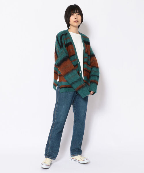 EACH.(イーチ)の「EACH(イーチ) OVERSIZED STRIPE CD(カーディガン/ボレロ・レディース・ブラウン/グリーン・FREE)」の11枚目の写真