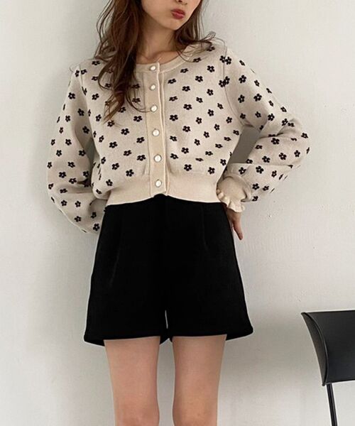 MAJESTIC LEGON（マジェスティックレゴン）の「ハイウエストレディショーパン（その他パンツ・レディース・ブラック/グレイッシュベージュ/ブルー系その他4/アイボリー・MEDIUM）」の3枚目の写真