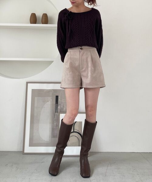 MAJESTIC LEGON（マジェスティックレゴン）の「ハイウエストレディショーパン（その他パンツ・レディース・ブラック/グレイッシュベージュ/ブルー系その他4/アイボリー・MEDIUM）」の16枚目の写真