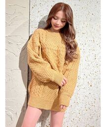 RESEXXY | ケーブルボリュームニットチュニック(ニット/セーター)