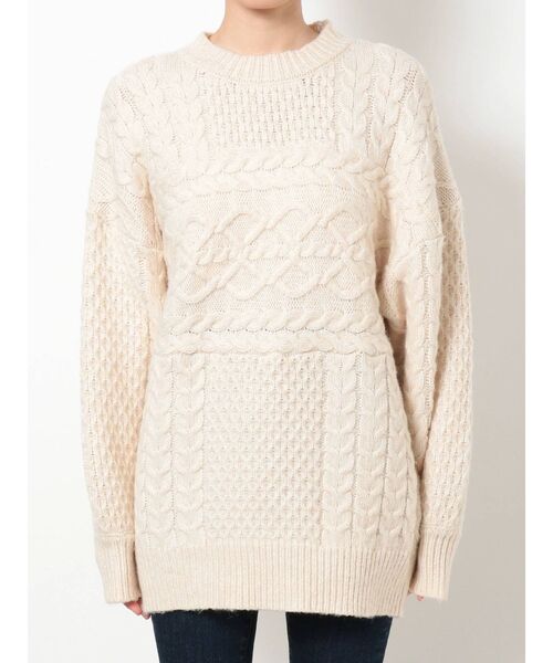 RESEXXY(リゼクシー)の「ケーブルボリュームニットチュニック(ニット/セーター・レディース・オフホワイト/ブラック/キャメル・FREE)」の16枚目の写真
