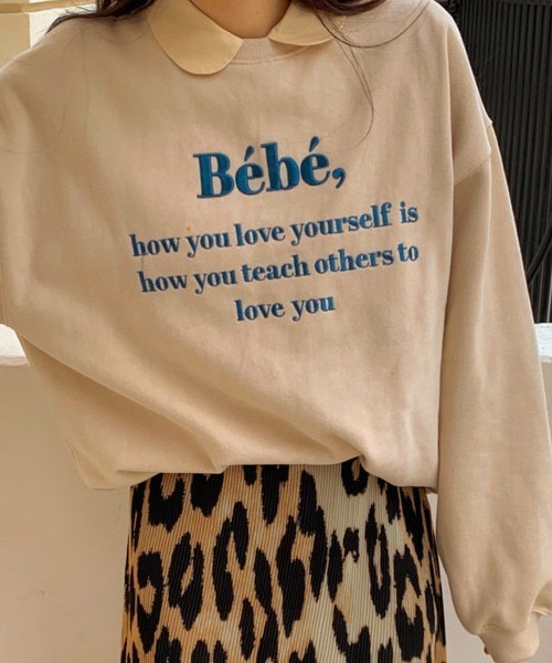 ROOPTOKYO（ループトウキョウ）の「カラーロゴ刺繍スウェットトレーナー（スウェット・レディース・ベージュ/ピンク/ラベンダー/ネイビー/ブラック・FREE）」の9枚目の写真