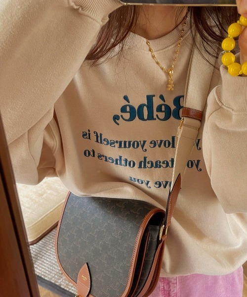 ROOPTOKYO（ループトウキョウ）の「カラーロゴ刺繍スウェットトレーナー（スウェット・レディース・ベージュ/ピンク/ラベンダー/ネイビー/ブラック・FREE）」の15枚目の写真