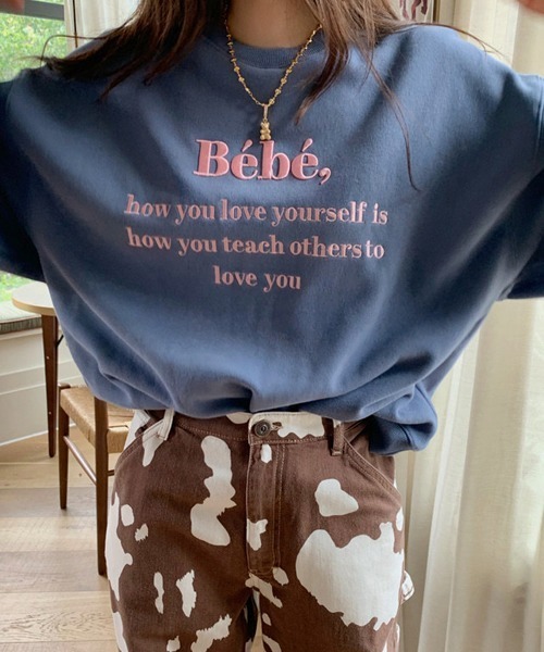 ROOPTOKYO（ループトウキョウ）の「カラーロゴ刺繍スウェットトレーナー（スウェット・レディース・ベージュ/ピンク/ラベンダー/ネイビー/ブラック・FREE）」の18枚目の写真