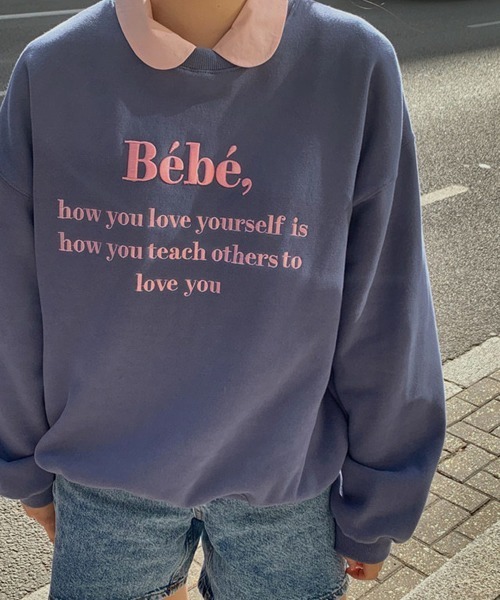 ROOPTOKYO（ループトウキョウ）の「カラーロゴ刺繍スウェットトレーナー（スウェット・レディース・ベージュ/ピンク/ラベンダー/ネイビー/ブラック・FREE）」の21枚目の写真