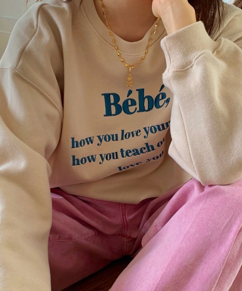 ROOPTOKYO（ループトウキョウ）の「カラーロゴ刺繍スウェットトレーナー（スウェット・レディース・ベージュ/ピンク/ラベンダー/ネイビー/ブラック・FREE）」の8枚目の写真