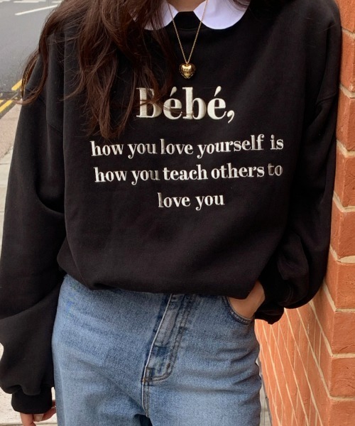 ROOPTOKYO（ループトウキョウ）の「カラーロゴ刺繍スウェットトレーナー（スウェット・レディース・ベージュ/ピンク/ラベンダー/ネイビー/ブラック・FREE）」の6枚目の写真