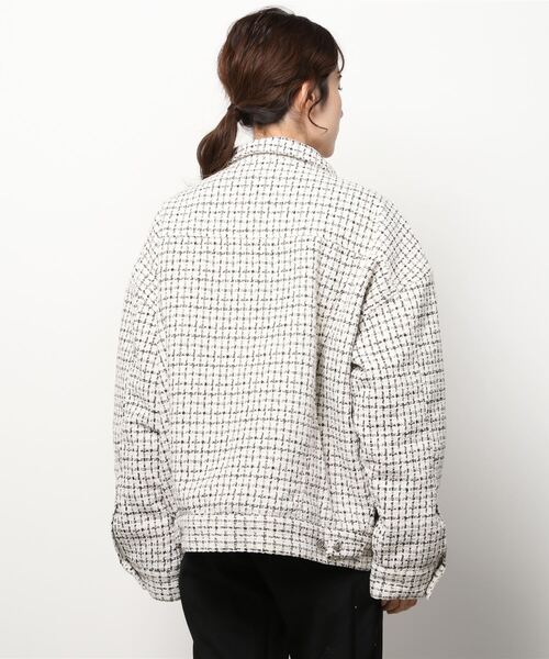 WC（ダブル シー）の「ツイード中綿ジャケット（ブルゾン・レディース・ホワイト/ブラック・FREE）」の5枚目の写真