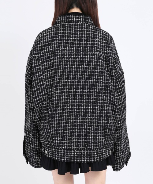 WC（ダブル シー）の「ツイード中綿ジャケット（ブルゾン・レディース・ホワイト/ブラック・FREE）」の10枚目の写真