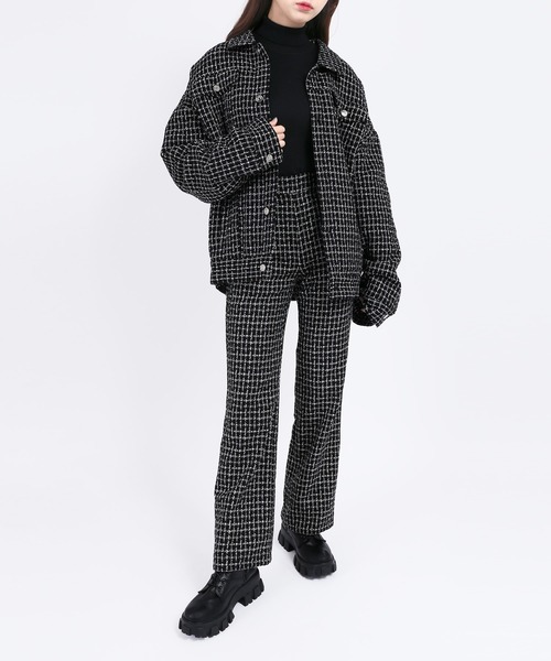 WC（ダブル シー）の「ツイード中綿ジャケット（ブルゾン・レディース・ホワイト/ブラック・FREE）」の11枚目の写真