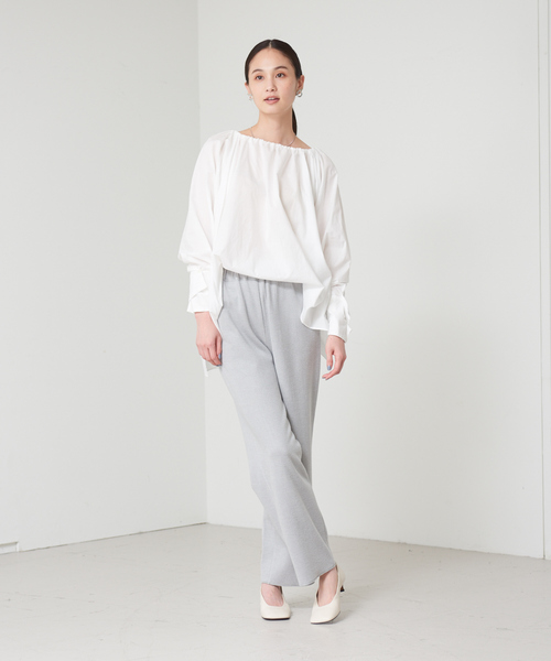 qualite（カリテ）の「リブジャージパンツ（その他パンツ・レディース・オフホワイト/グレイッシュブルー・38/34）」の16枚目の写真