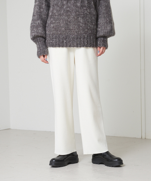 qualite（カリテ）の「リブジャージパンツ（その他パンツ・レディース・オフホワイト/グレイッシュブルー・38/34）」の9枚目の写真