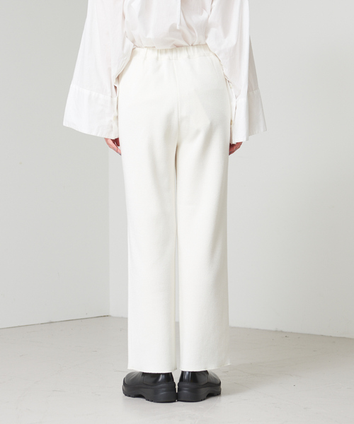 qualite（カリテ）の「リブジャージパンツ（その他パンツ・レディース・オフホワイト/グレイッシュブルー・38/34）」の4枚目の写真