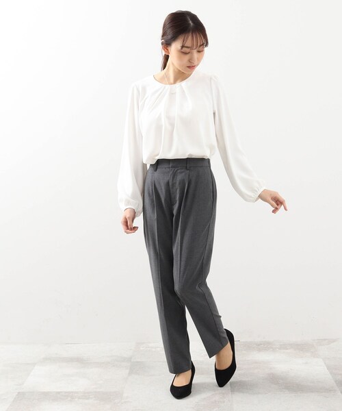 DRESKIP(ドレスキップ)の「◆【M-LL】フロントタックブラウス(シャツ/ブラウス・レディース・ブラック/オフホワイト/サンドベージュ・01/02/03/04)」の15枚目の写真