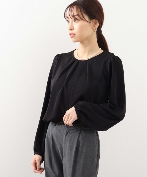 DRESKIP(ドレスキップ)の「◆【M-LL】フロントタックブラウス(シャツ/ブラウス・レディース・ブラック/オフホワイト/サンドベージュ・01/02/03/04)」の19枚目の写真