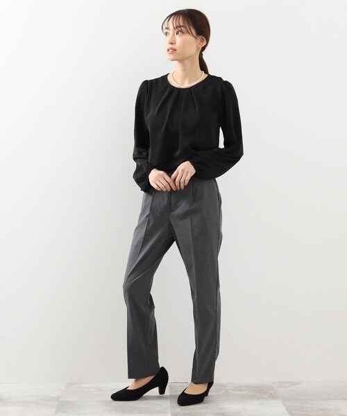 DRESKIP(ドレスキップ)の「◆【M-LL】フロントタックブラウス(シャツ/ブラウス・レディース・ブラック/オフホワイト/サンドベージュ・01/02/03/04)」の21枚目の写真