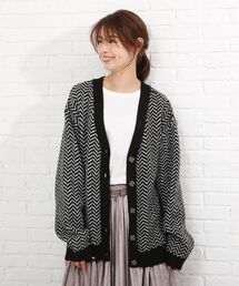 SHOO・LA・RUE | へリンボンジャガードニットカーディガン(カーディガン/ボレロ)