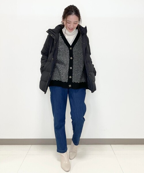 SHOO・LA・RUE(シューラルー)の「◆へリンボーン柄ジャガードニットカーディガン(カーディガン/ボレロ・レディース・ベージュ系その他6/ブラック系3・00)」の20枚目の写真