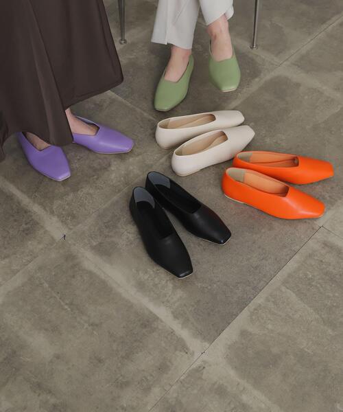 SENSE OF PLACE by URBAN RESEARCH（センスオブプレイスバイアーバンリサーチ）の「スクエアカットフラットシューズ（その他シューズ・レディース・ブラック/パープル/オレンジ/アイボリー/ライトカーキ・SMALL/MEDIUM/LARGE）」の18枚目の写真