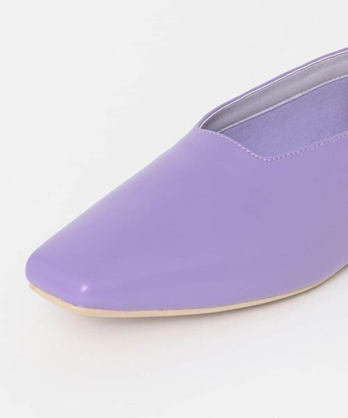 SENSE OF PLACE by URBAN RESEARCH（センスオブプレイスバイアーバンリサーチ）の「スクエアカットフラットシューズ（その他シューズ・レディース・ブラック/パープル/オレンジ/アイボリー/ライトカーキ・SMALL/MEDIUM/LARGE）」の6枚目の写真