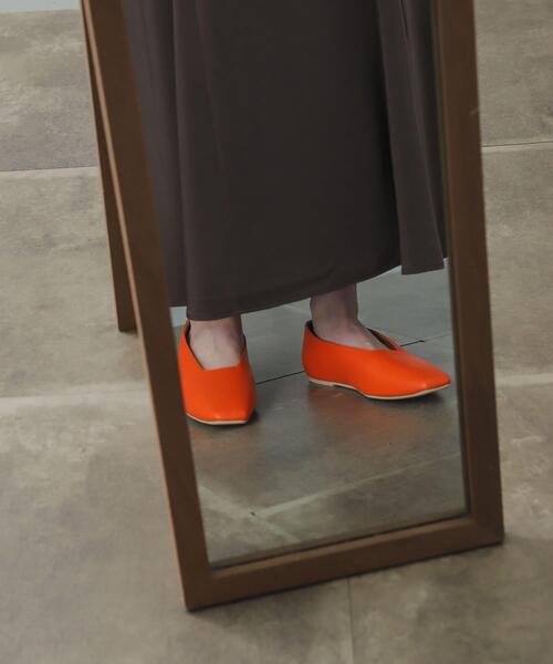 SENSE OF PLACE by URBAN RESEARCH（センスオブプレイスバイアーバンリサーチ）の「スクエアカットフラットシューズ（その他シューズ・レディース・ブラック/パープル/オレンジ/アイボリー/ライトカーキ・SMALL/MEDIUM/LARGE）」の8枚目の写真