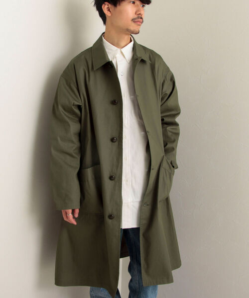 全国販売店 ネイビー 【GLOSTER/グロスター】クルミ釦 ステンカラーコート 全国販売店 ネイビー 【GLOSTER/グロスター】クルミ釦 ステンカラーコート