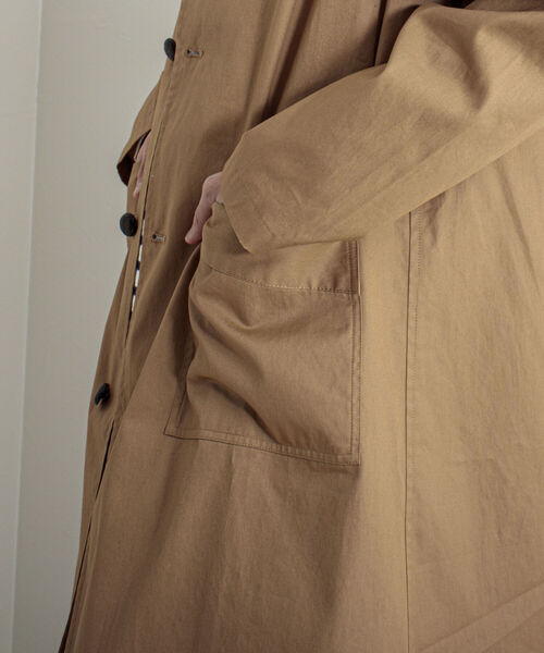 GLOSTER（グロスター）の「【GLOSTER/グロスター】クルミ釦 ステンカラーコート（ステンカラーコート・メンズ・ネイビー/オリーブ/ベージュ・MEDIUM/LARGE）」の8枚目の写真