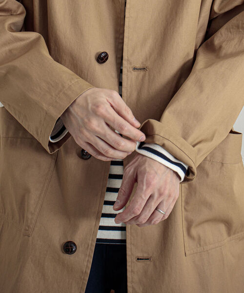 GLOSTER（グロスター）の「【GLOSTER/グロスター】クルミ釦 ステンカラーコート（ステンカラーコート・メンズ・ネイビー/オリーブ/ベージュ・MEDIUM/LARGE）」の12枚目の写真