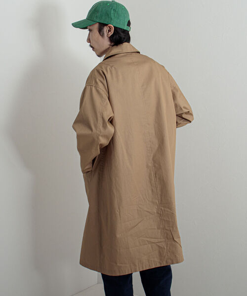 GLOSTER（グロスター）の「【GLOSTER/グロスター】クルミ釦 ステンカラーコート（ステンカラーコート・メンズ・ネイビー/オリーブ/ベージュ・MEDIUM/LARGE）」の13枚目の写真