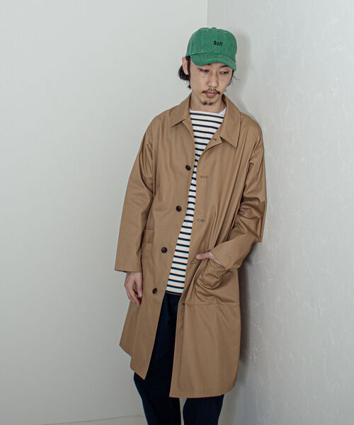 GLOSTER（グロスター）の「【GLOSTER/グロスター】クルミ釦 ステンカラーコート（ステンカラーコート・メンズ・ネイビー/オリーブ/ベージュ・MEDIUM/LARGE）」の16枚目の写真