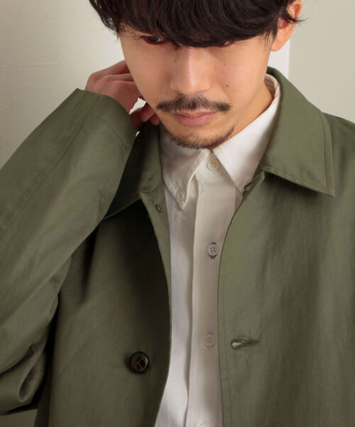 GLOSTER（グロスター）の「【GLOSTER/グロスター】クルミ釦 ステンカラーコート（ステンカラーコート・メンズ・ネイビー/オリーブ/ベージュ・MEDIUM/LARGE）」の21枚目の写真