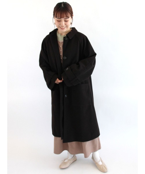 ehka sopo（エヘカソポ）の「ラグランステンカラーコート（ステンカラーコート・レディース・グレー/グリーン/チャコール・ﾌﾘ-）」の7枚目の写真