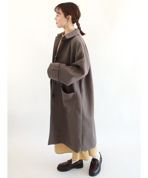 ehka sopo（エヘカソポ）の「ラグランステンカラーコート（ステンカラーコート・レディース・グレー/グリーン/チャコール・ﾌﾘ-）」の16枚目の写真