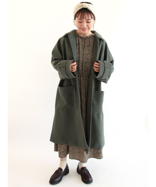 ehka sopo（エヘカソポ）の「ラグランステンカラーコート（ステンカラーコート・レディース・グレー/グリーン/チャコール・ﾌﾘ-）」の12枚目の写真