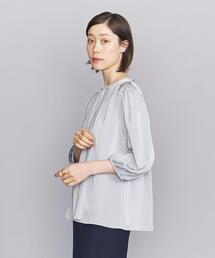BEAUTY&YOUTH UNITED ARROWS | BY サテンギャザー7分袖 ブラウス -ウォッシャブル-(シャツ/ブラウス)