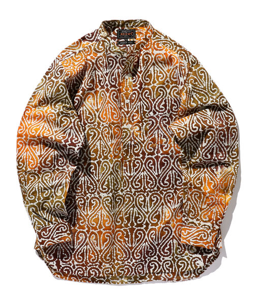 BEAMS PLUS（ビームスプラス）の「BEAMS PLUS / バティックプリント プルオーバー バンドカラー シャツ（シャツ/ブラウス・メンズ・ブルー系その他/ブルー系その他2/オレンジ系その他・LARGE/SMALL/MEDIUM/X-LARGE）」の16枚目の写真