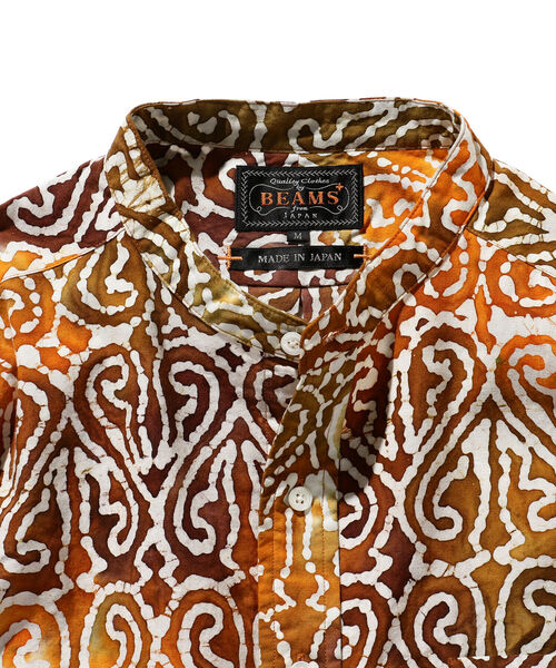 BEAMS PLUS（ビームスプラス）の「BEAMS PLUS / バティックプリント プルオーバー バンドカラー シャツ（シャツ/ブラウス・メンズ・ブルー系その他/ブルー系その他2/オレンジ系その他・LARGE/SMALL/MEDIUM/X-LARGE）」の17枚目の写真