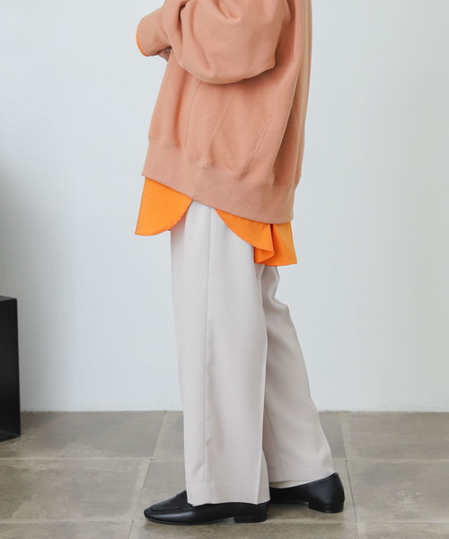 SENSE OF PLACE by URBAN RESEARCH(センスオブプレイスバイアーバンリサーチ)の「『XS・TALL展開あり』カルゼハイウエストワイドパンツ(その他パンツ・レディース・グリーン/ブラック/ライトベージュ・SMALL/X-SMALL/TALL/MEDIUM)」の4枚目の写真