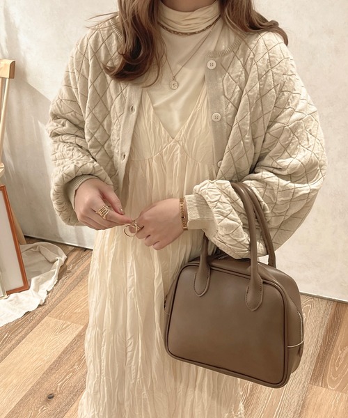 apres jour clair(アプレジュールクレア)の「【apres jour clair】2WAYキルトライクニット【ZOZOTOWN限定アイテム】(ニット/セーター・レディース・ブラウン/アイボリー・X-LARGE/フリー)」の5枚目の写真