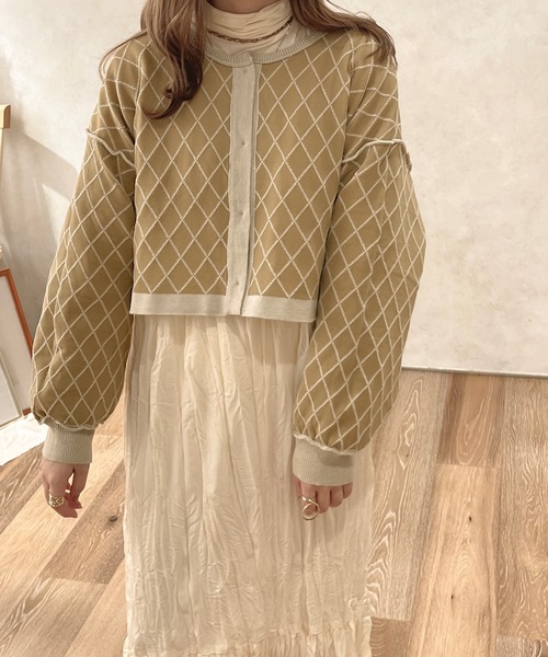 apres jour clair(アプレジュールクレア)の「【apres jour clair】2WAYキルトライクニット【ZOZOTOWN限定アイテム】(ニット/セーター・レディース・ブラウン/アイボリー・X-LARGE/フリー)」の10枚目の写真
