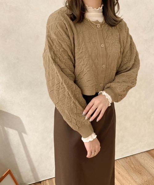 apres jour clair(アプレジュールクレア)の「【apres jour clair】2WAYキルトライクニット【ZOZOTOWN限定アイテム】(ニット/セーター・レディース・ブラウン/アイボリー・X-LARGE/フリー)」の13枚目の写真