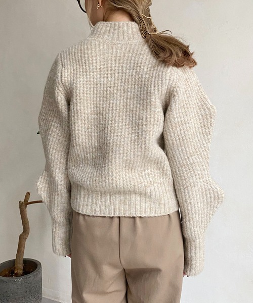 CAPRICIEUX LE'MAGE（カプリシューレマージュ）の「豆スリーブプルオーバー（ニット/セーター・レディース・アイボリー/ブラック/グリーン系その他・FREE）」の21枚目の写真