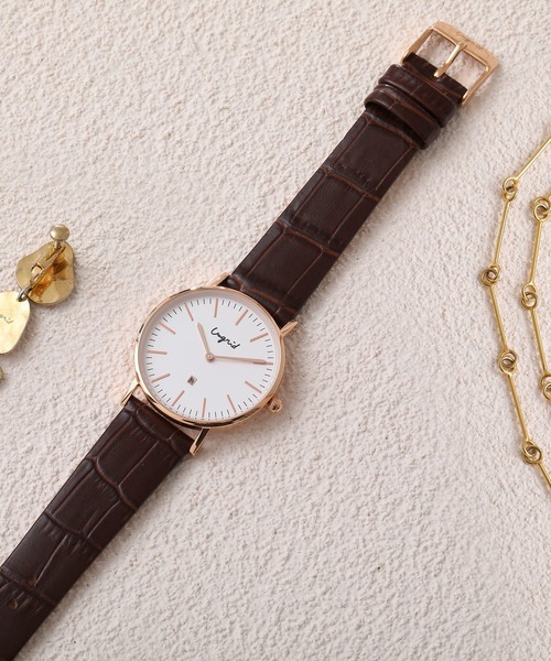 Ungrid（アングリッド）の「【Ungrid/アングリッド】ベーシック ラウンド レザー 腕時計（アナログ腕時計・レディース・ブラウン/シルバー/ブラック系その他/ブラウン系その他・FREE）」の4枚目の写真