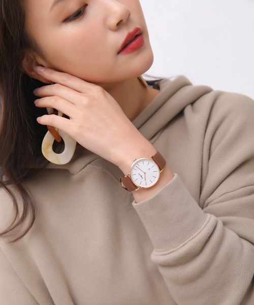 Ungrid（アングリッド）の「【Ungrid/アングリッド】ベーシック ラウンド レザー 腕時計（アナログ腕時計・レディース・ブラウン/シルバー/ブラック系その他/ブラウン系その他・FREE）」の3枚目の写真