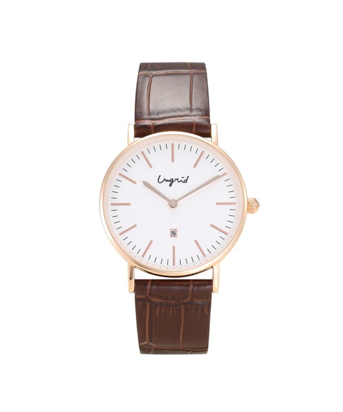 Ungrid（アングリッド）の「【Ungrid/アングリッド】ベーシック ラウンド レザー 腕時計（アナログ腕時計・レディース・ブラウン/シルバー/ブラック系その他/ブラウン系その他・FREE）」の12枚目の写真